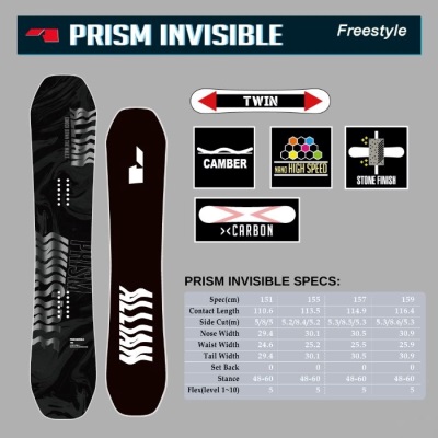 Allian Prism Invisible Men's Snowboard 25/26 滑雪板- ALL RIDE