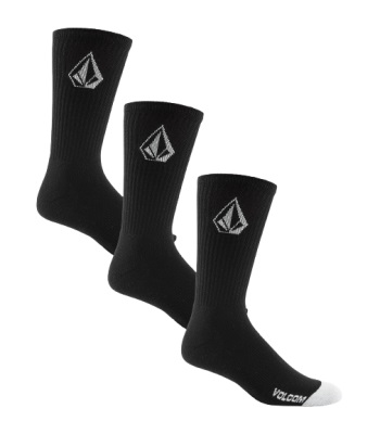 Volcom Full Stone Socks Black 休閒長襪 (3-pack)