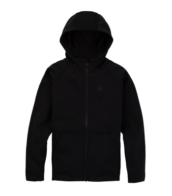 Burton Kid's Crown Weatherproof Fleece 兒童款連帽拉鍊中層衣 - True Black