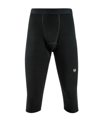 Woolf Men's Roni 3/4 Base Layer Pants 羊毛排汗褲 - Black