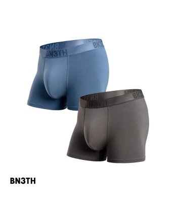 BN3TH Classic Trunk Solid 3D立體囊袋內褲 經典天絲短版兩件組 - 石磨灰 x 迷霧藍