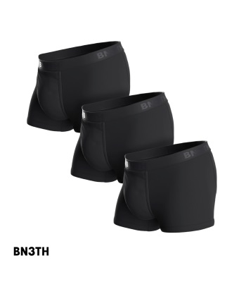 BN3TH Classic Icon Trunk 3D立體囊袋內褲 經典天絲短版三件組 - 瞬黑
