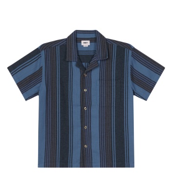 Obey Wovens Frazer Shirt 棉質短袖條紋襯衫 - Black Multi