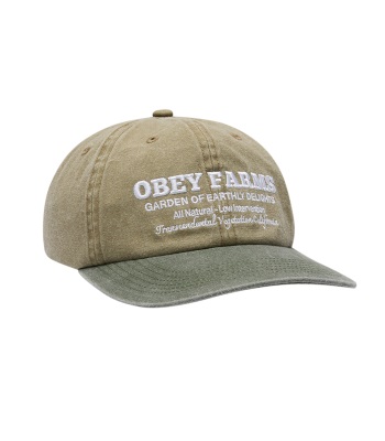Obey Farms Pigment Strapback 6 Panel Cap 六分割帽 - Khaki Multi