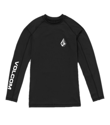 Volcom Men's Lido Rashguard 長袖防曬防磨衣 - Black