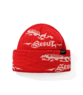 Bsrabbit Pattern Beanie 毛帽 - Red