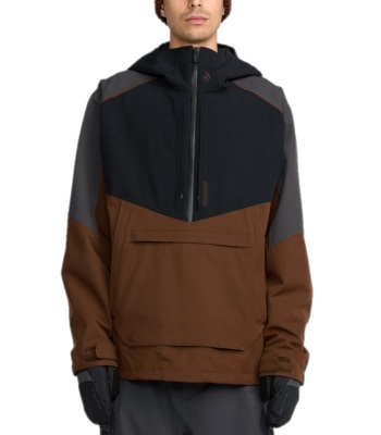 Volcom Men's Brighton Pullover 半開襟式滑雪外套 - Brown