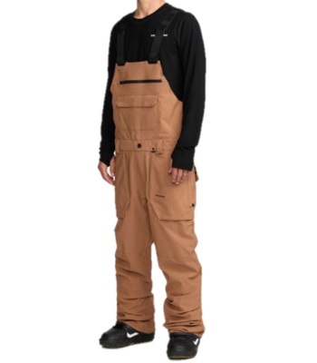 Volcom Men's Roan Bib Overall 吊帶款滑雪褲 - Terra Brown