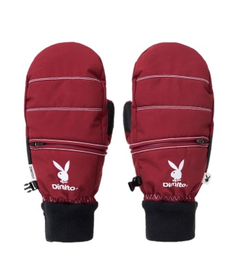 Dimito x PlayBoy Stitched Easy Zip Mitten 聯名款滑雪手套 - Dark Red
