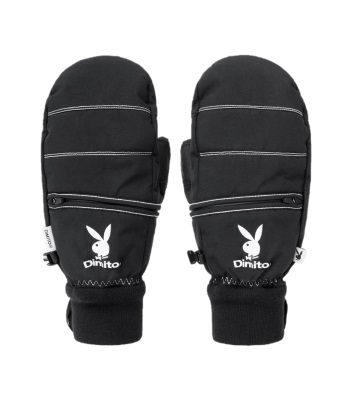 Dimito x PlayBoy Stitched Easy Zip Mitten 聯名款滑雪手套 - Black