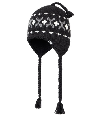 Dimito Simple Crochet Ear Flap Beanie 遮耳毛帽 - Black