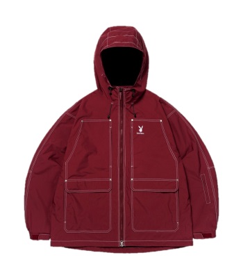 Dimito x PlayBoy Stitched Trucker Jacket 聯名款滑雪外套 - Dark Red