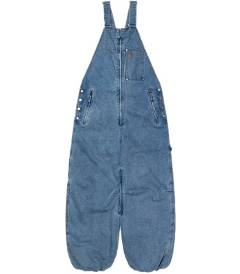 Dimito x PlayBoy Stitched Trucker Denim Bib 聯名款吊帶滑雪褲 - Washed Blue