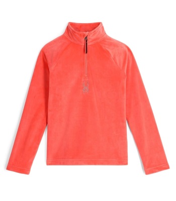 Spyder Kid's Shimmer Bug 1/2 Zip 女童款半開襟抓絨中層衣 - Coral Haze