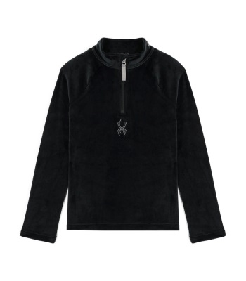 Spyder Kid's Shimmer Bug 1/2 Zip 女童款半開襟抓絨中層衣 - Black