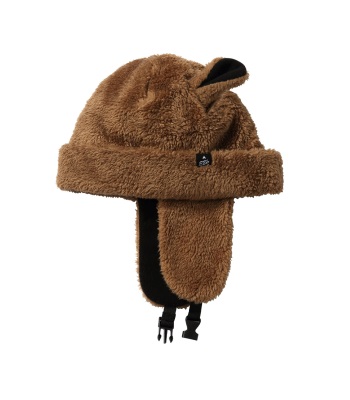 Eb's Boa Flap Beanie 遮耳毛帽 - Brown