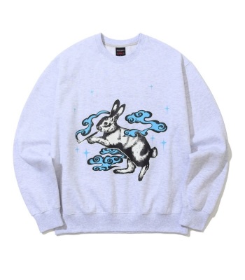 Bsrabbit Smoking Rabbit Crewneck 圓領長袖T恤 - Gray