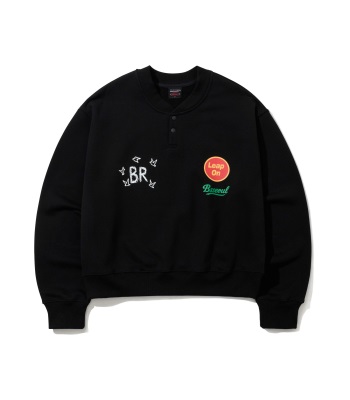 Bsrabbit Snap Henry Neck Sweatshirt Polo圓領上衣 - Black
