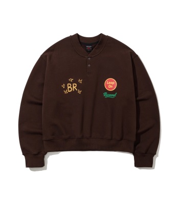 Bsrabbit Snap Henry Neck Sweatshirt Polo圓領上衣 - Brown