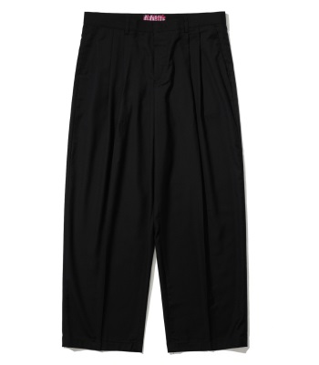 Bsrabbit Twotuck Wide Slacks 雙摺寬鬆長褲 - Black