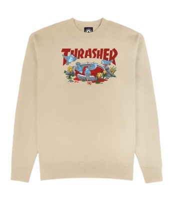 Thrasher Blood Bath Sweatshirt 圓領上衣 - Sand
